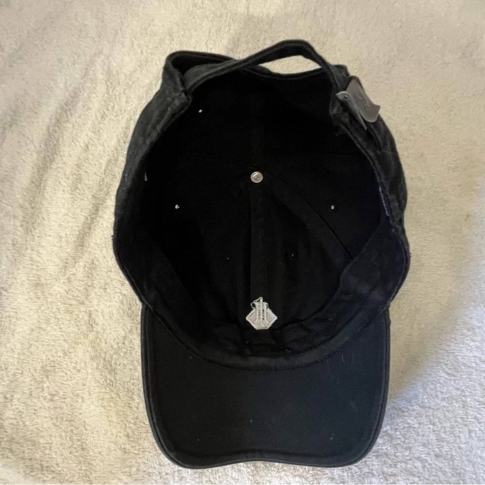 Black Baseball Cap with White Logo